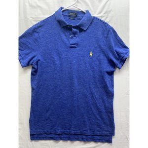 Polo Ralph Lauren Blue Polo Shirt Mens Medium‎ Size Custom Fit Short Sleeve